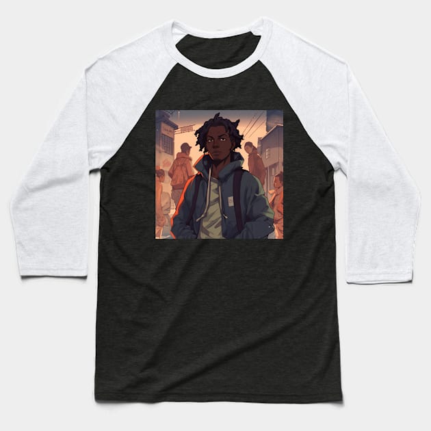 Rap & Hip Hop Music Album Cover - Anime Wallpaper Baseball T-Shirt by KAIGAME Art